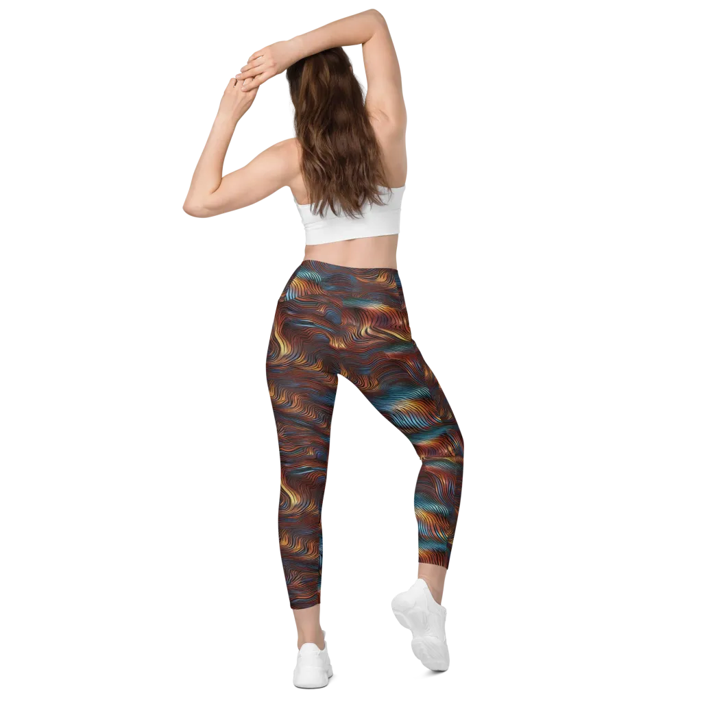 Molten Topography on Leggings with Pockets — Back