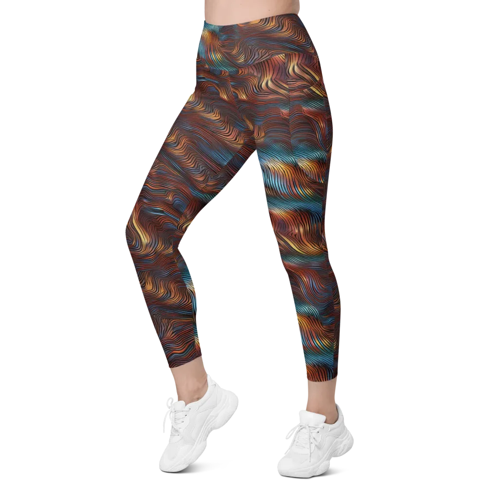 Molten Topography on Leggings with Pockets — Left Front