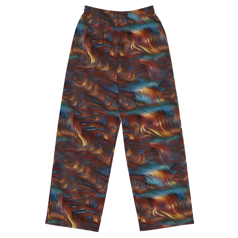 Molten Topography on Wide-Leg Pants — Front