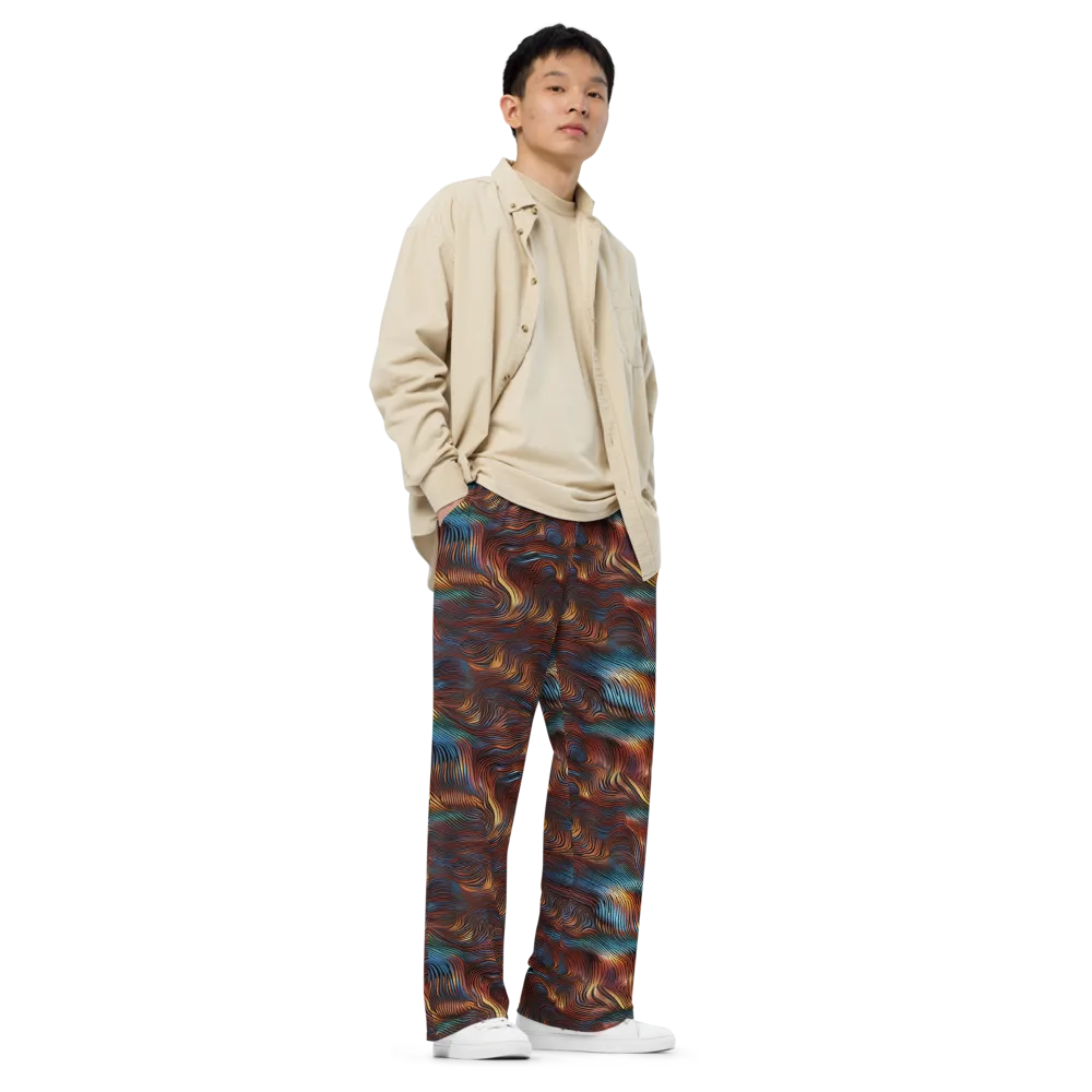 Molten Topography on Wide-Leg Pants — Right Front