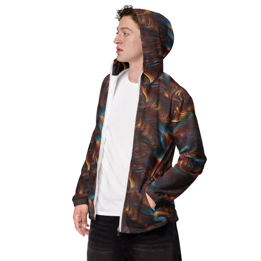 Molten Topography on a Men's Windbreaker