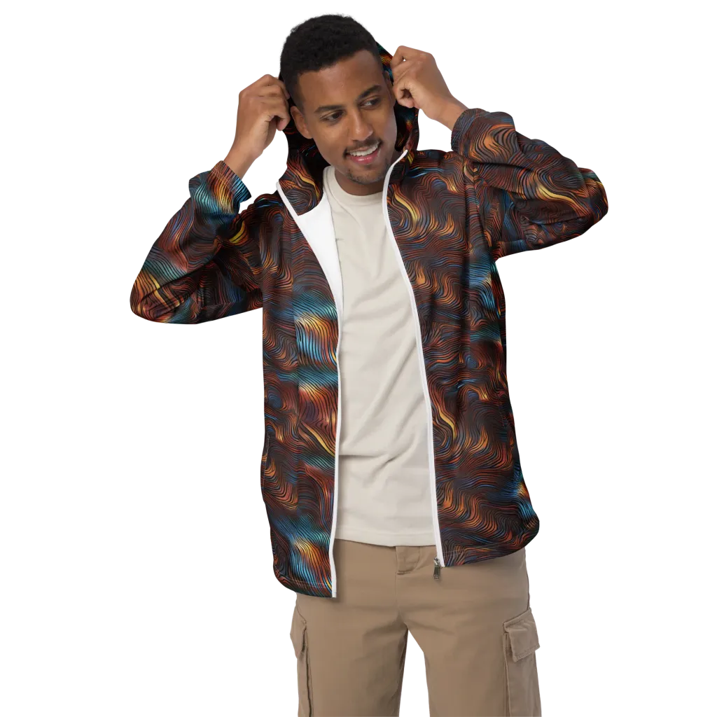 Molten Topography on Men's Windbreaker — Front