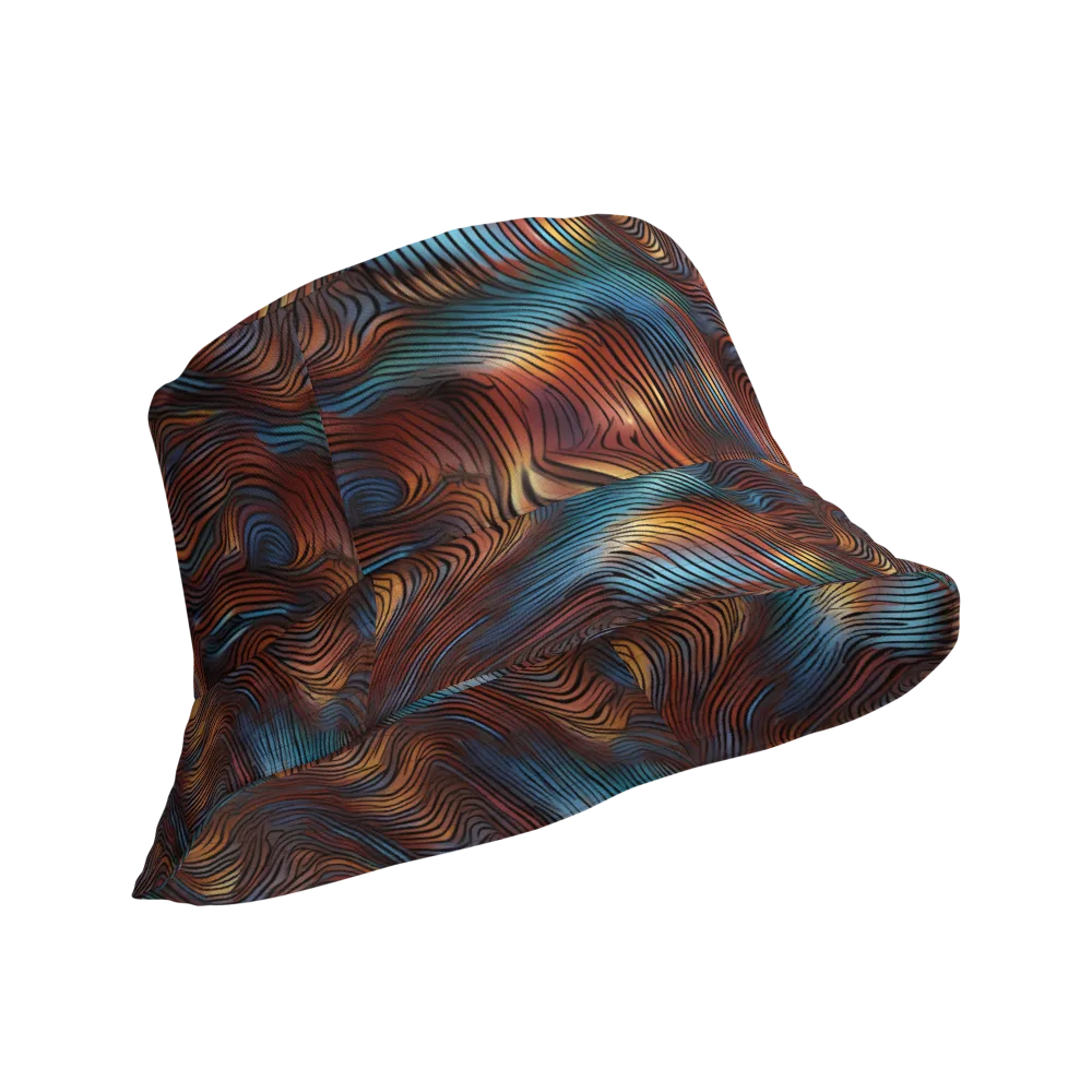 Molten Topography on Reversible Bucket Hat — Product details Outside
