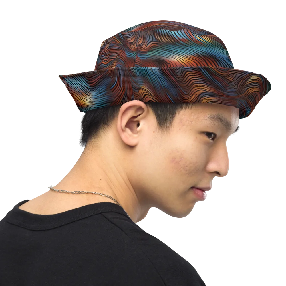Molten Topography on Reversible Bucket Hat — Right Outside