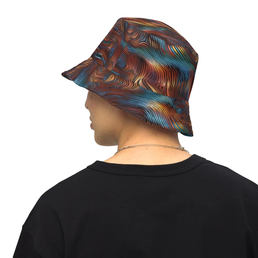 Molten Topography on Reversible Bucket Hat — Back Inside
