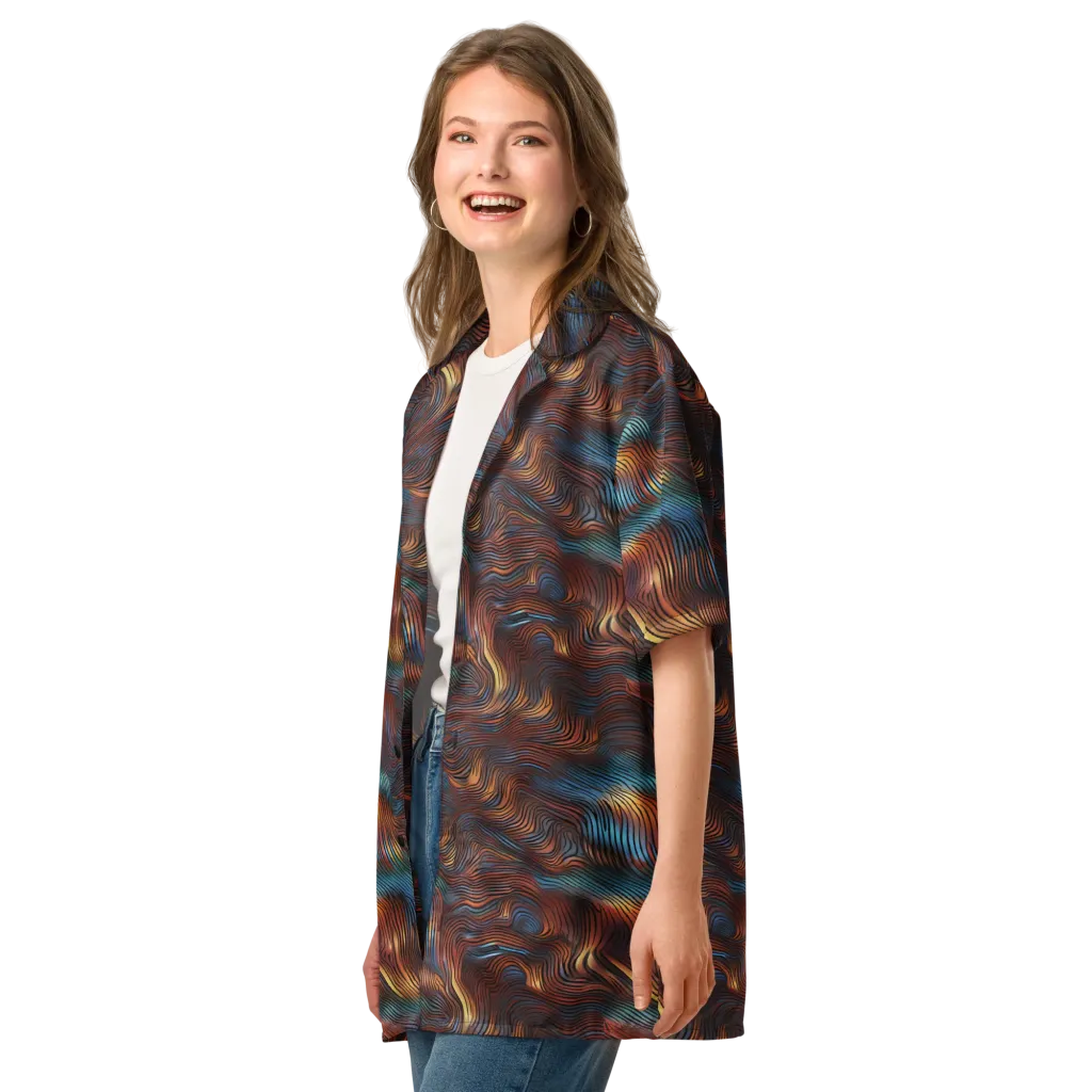 Molten Topography on Button Shirt — Left Front