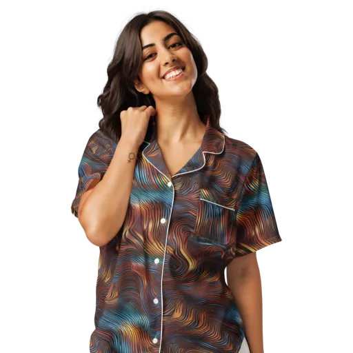 Molten Topography on a Women's Short Sleeve Pajama Top
