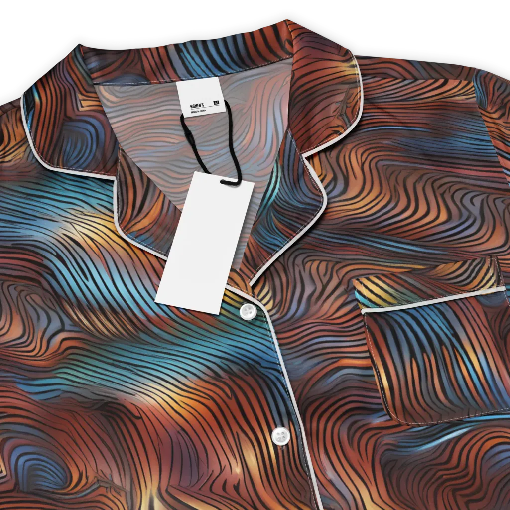 Molten Topography on Women's Short Sleeve Pajama Top — Product details