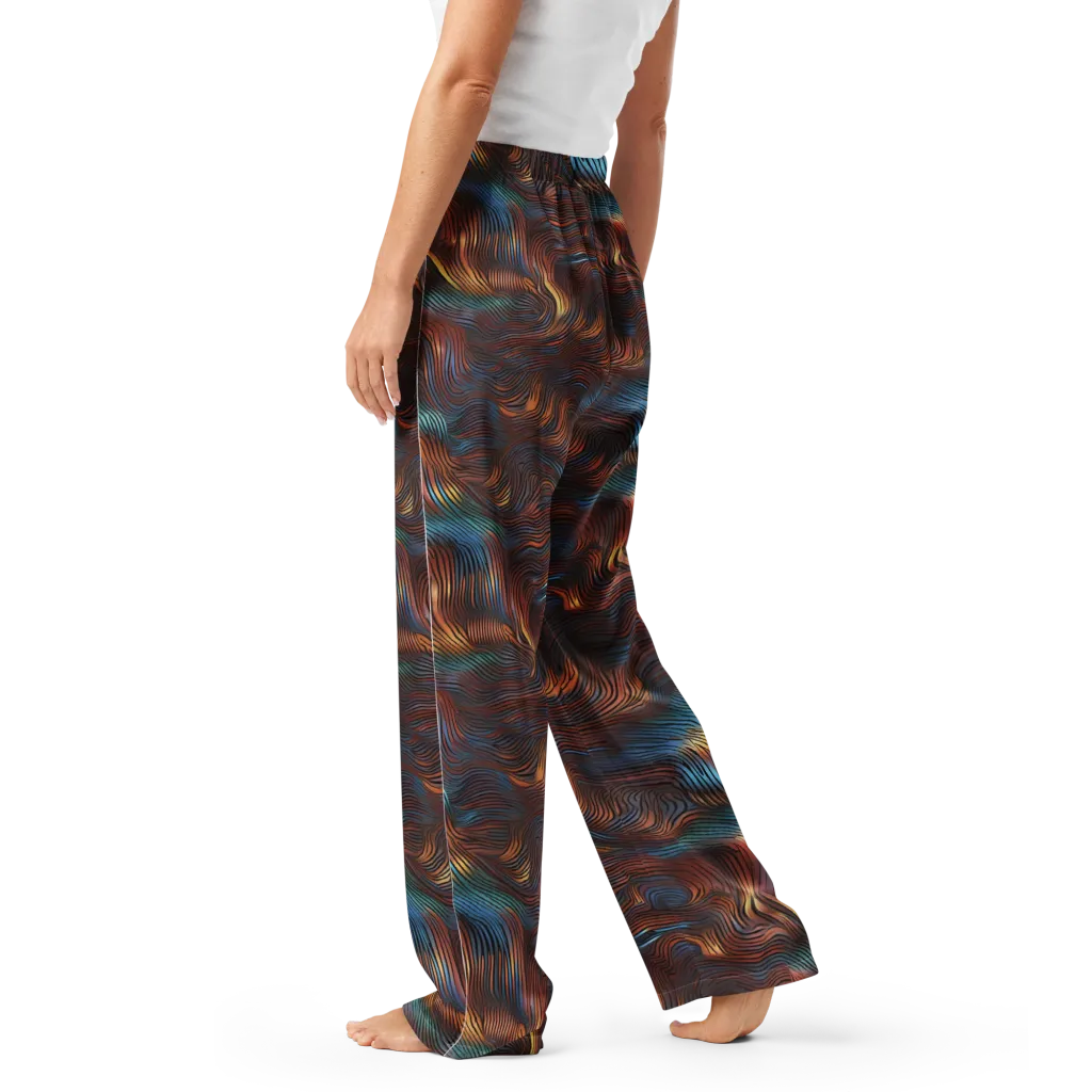 Molten Topography on Women's Pajama Pants — Left