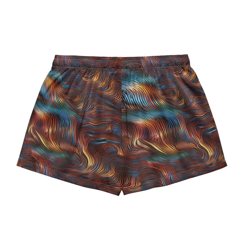 Molten Topography on Women's Pajama Shorts — Back