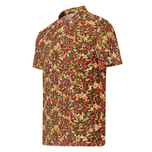 Autumn Dahlia on a Men's Slim Fit Polo Shirt