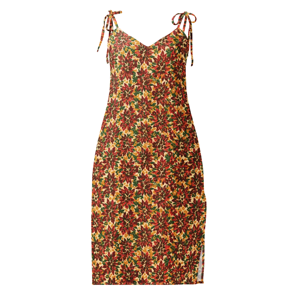 Autumn Dahlia on Slip Dress — Front