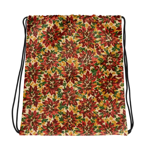 Autumn Dahlia on a Drawstring Bag