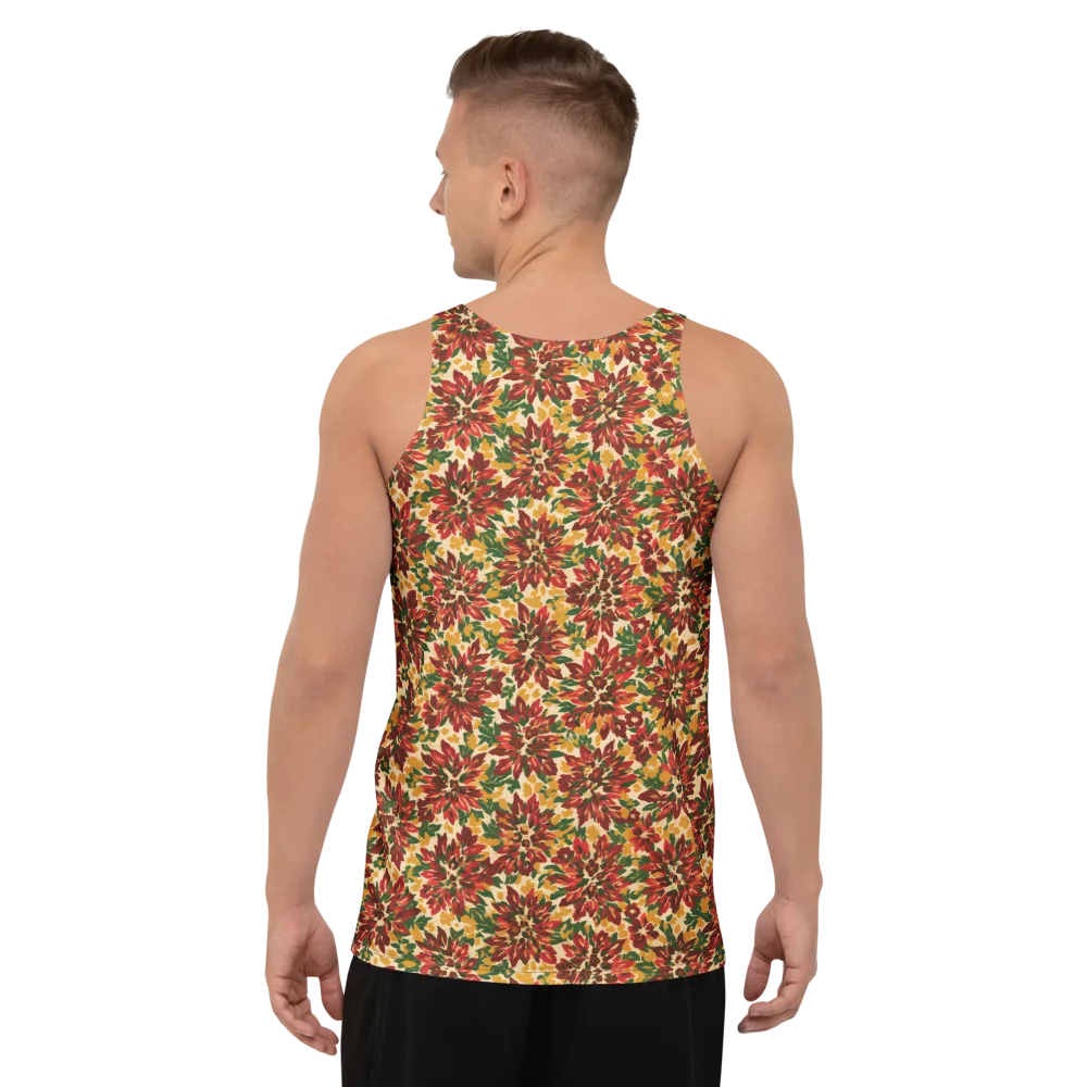 Autumn Dahlia on Men's Tank Top — Back