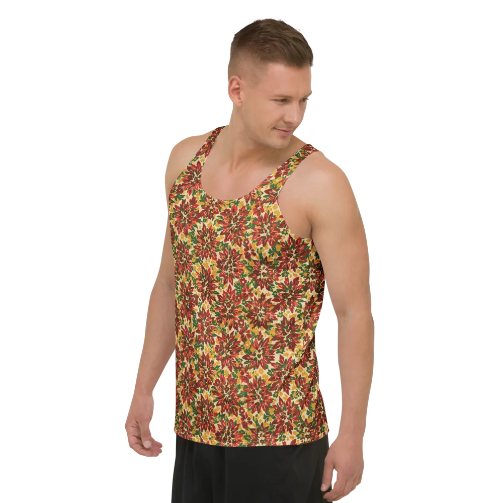 Autumn Dahlia on Men's Tank Top — Left Front