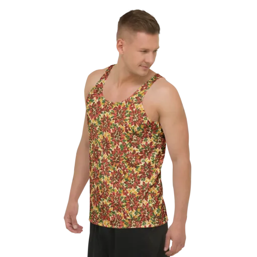 Autumn Dahlia on a Men's Tank Top