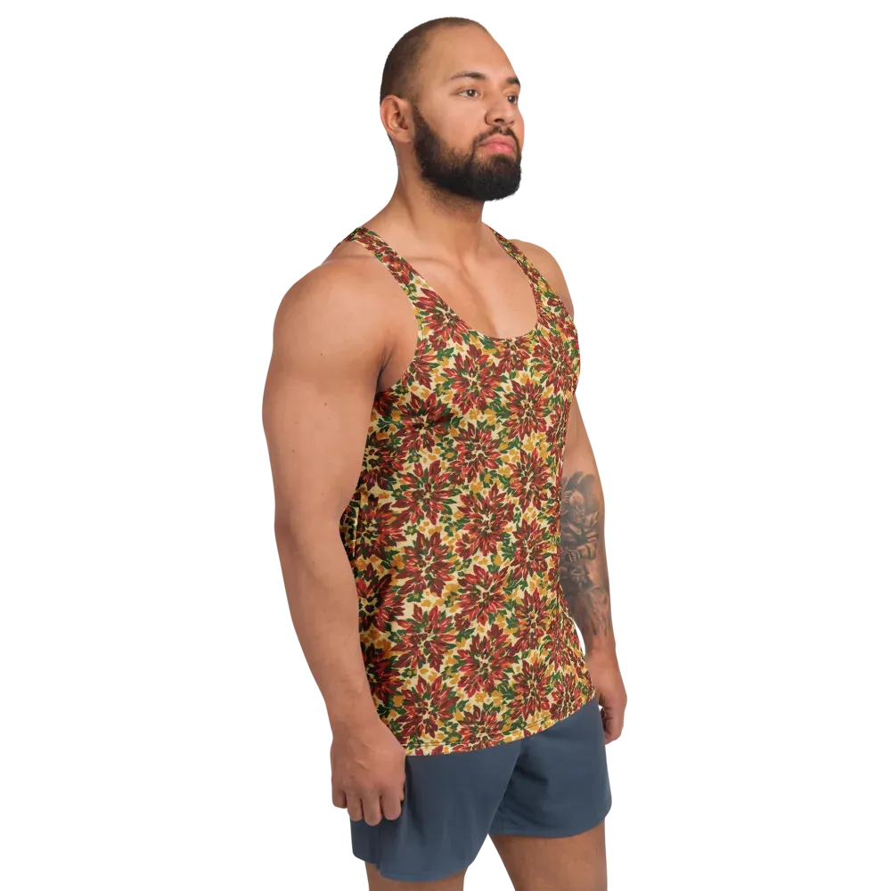 Autumn Dahlia on Men's Tank Top — Right Front