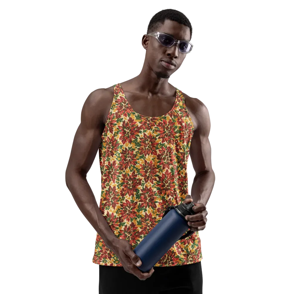 Autumn Dahlia on Men's Tank Top — Front