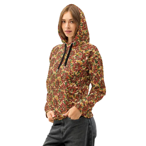 Autumn Dahlia on a Cotton Hoodie
