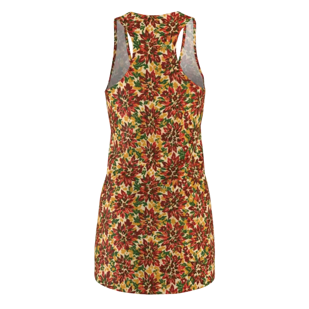 Autumn Dahlia on Racerback Dress — Back