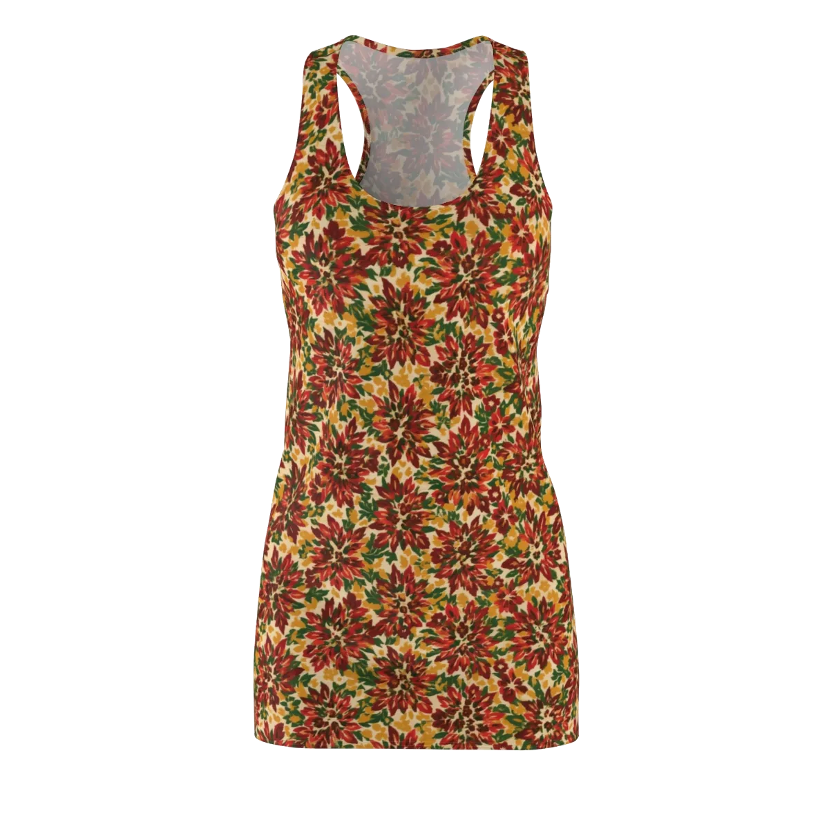 Autumn Dahlia on Racerback Dress — Front