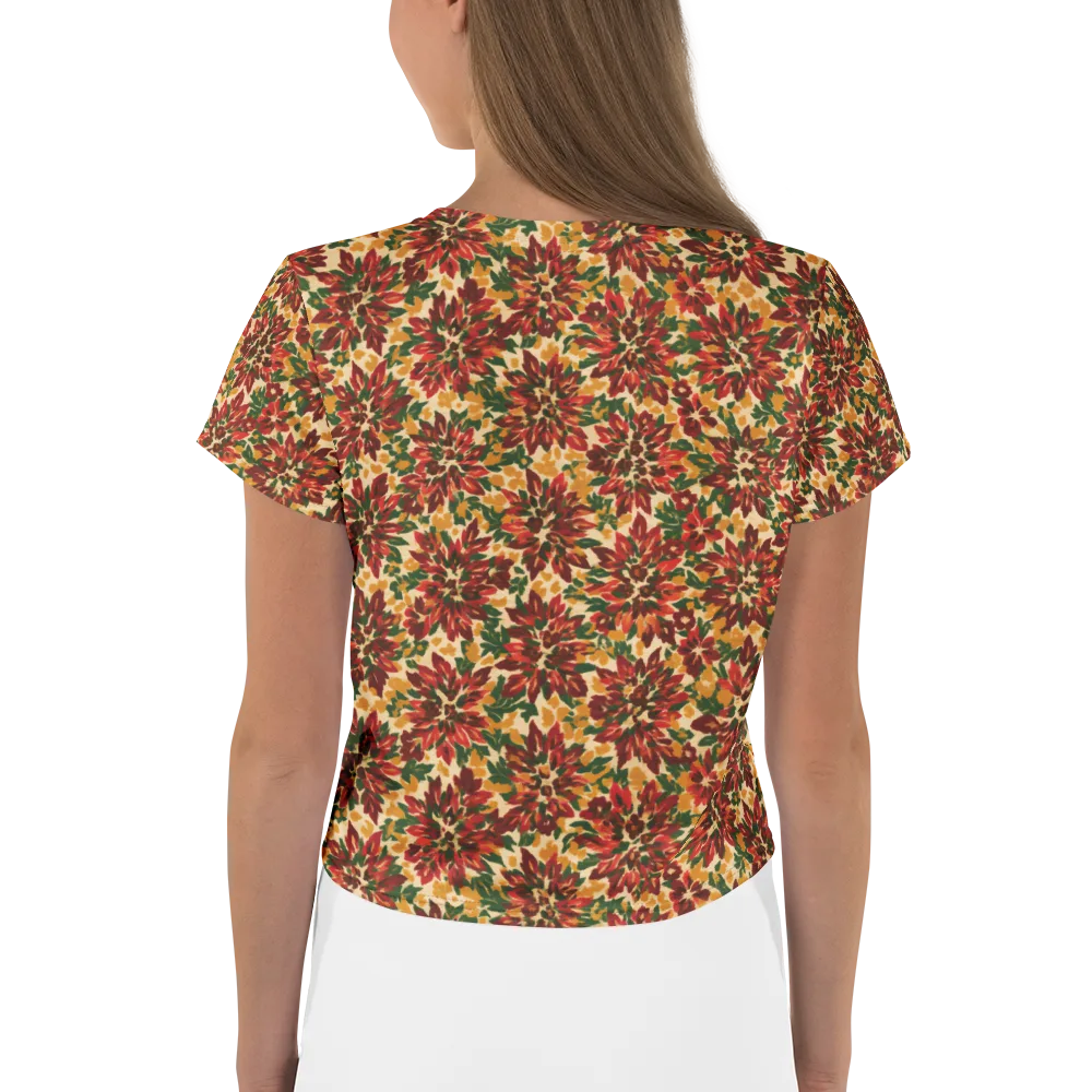 Autumn Dahlia on Crop Tee — Back