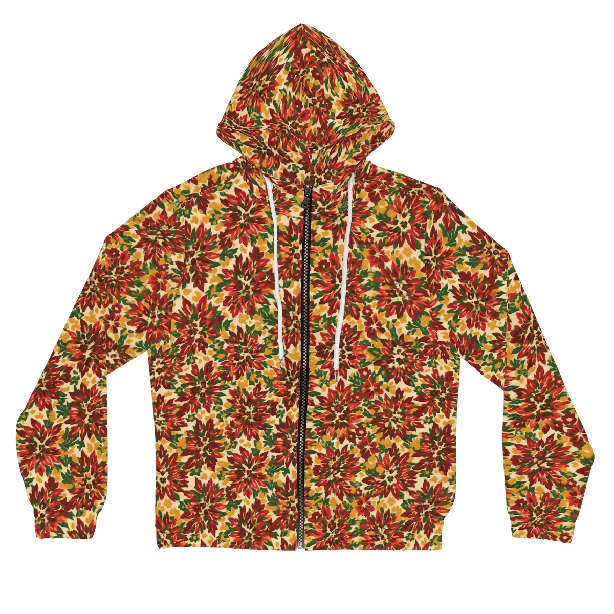 Autumn Dahlia on Women's Full-Zip Hoodie — Front
