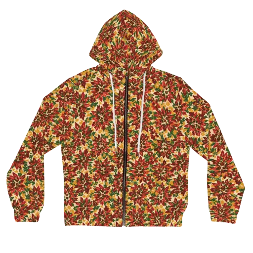 Autumn Dahlia on a Women's Full-Zip Hoodie