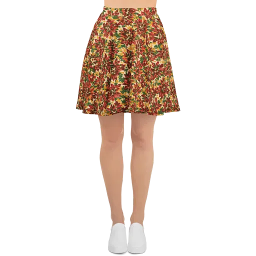 Autumn Dahlia on a Skater Skirt