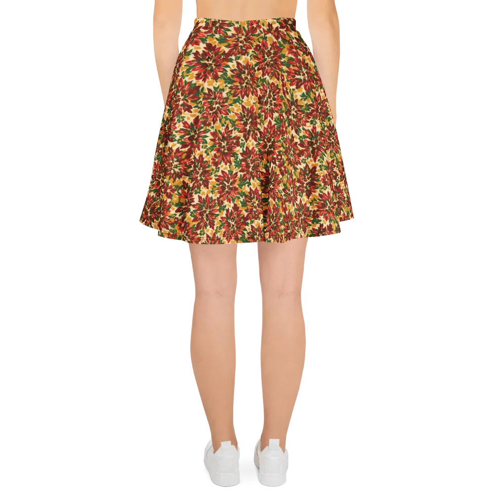 Autumn Dahlia on Skater Skirt — Back