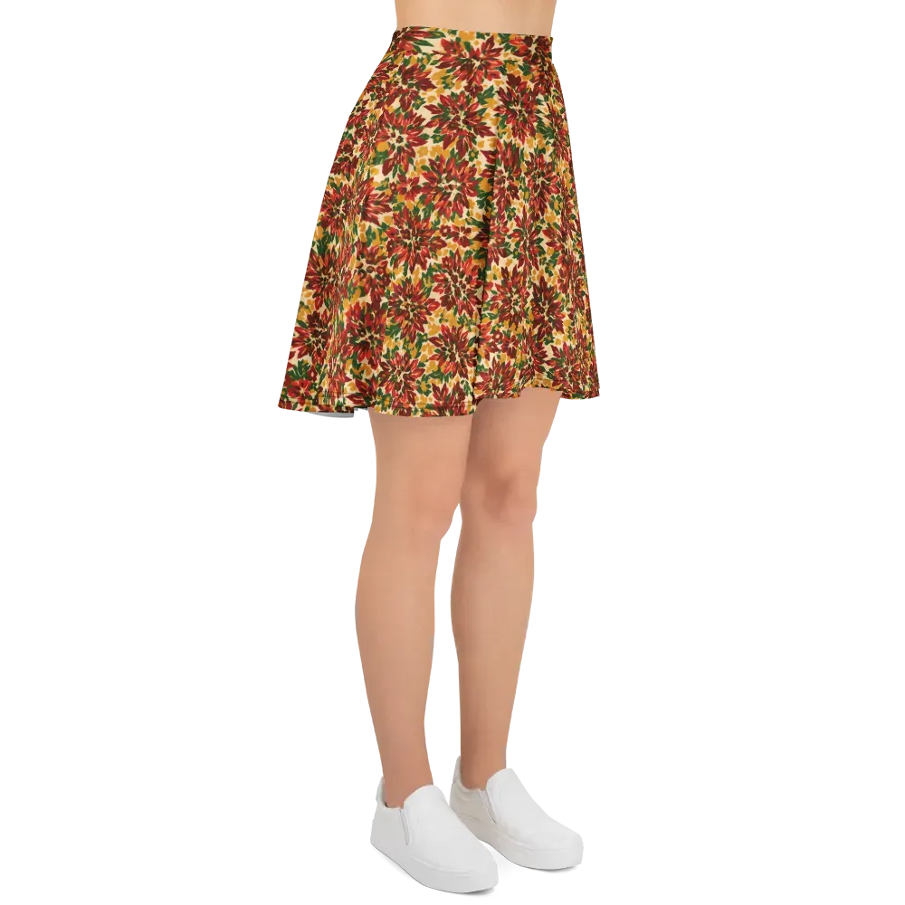 Autumn Dahlia on Skater Skirt — Right