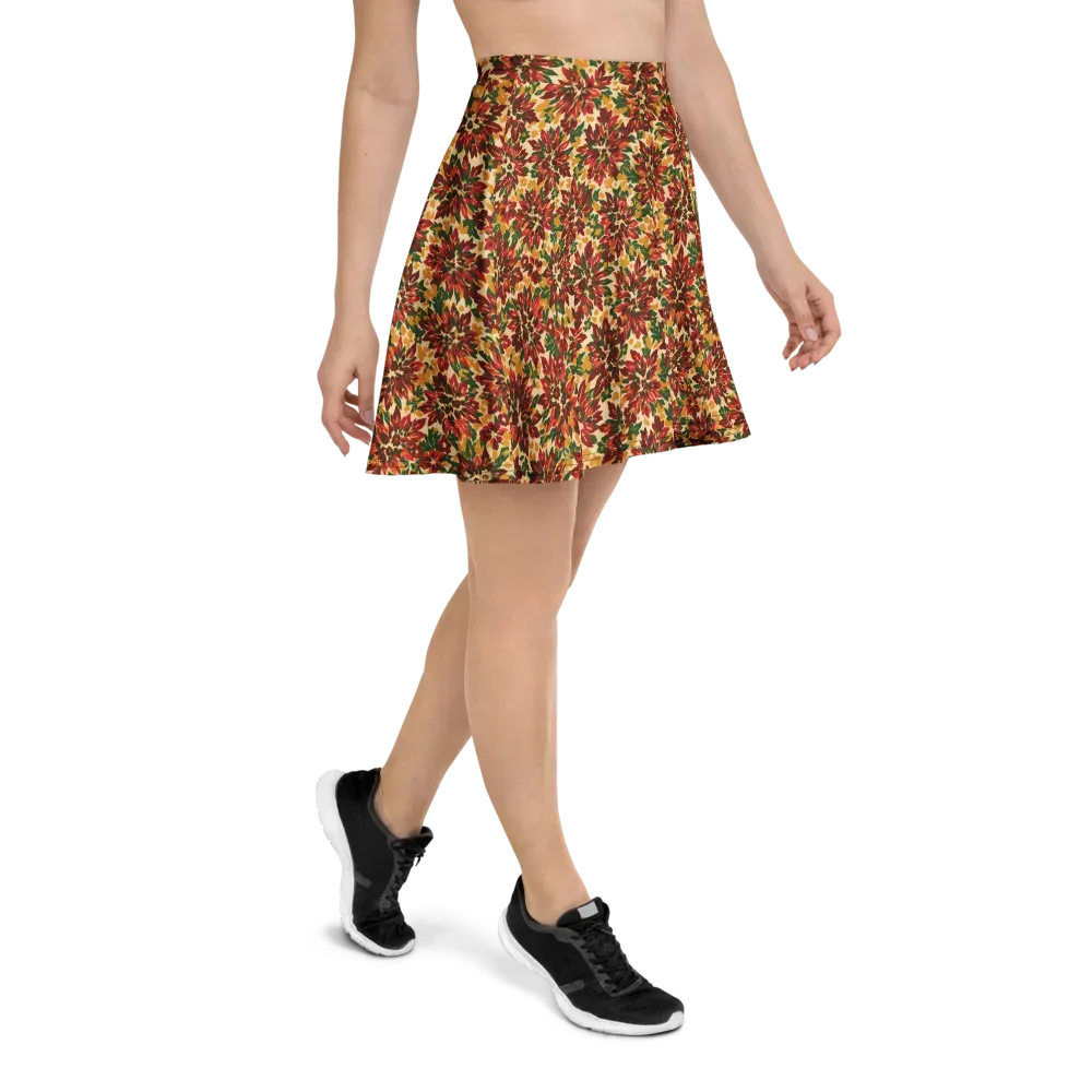 Autumn Dahlia on Skater Skirt — Right