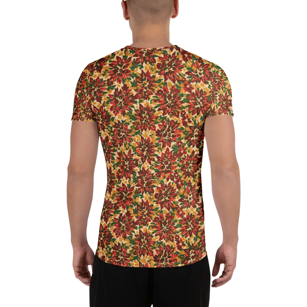 Autumn Dahlia on Men's Athletic T-Shirt — Back