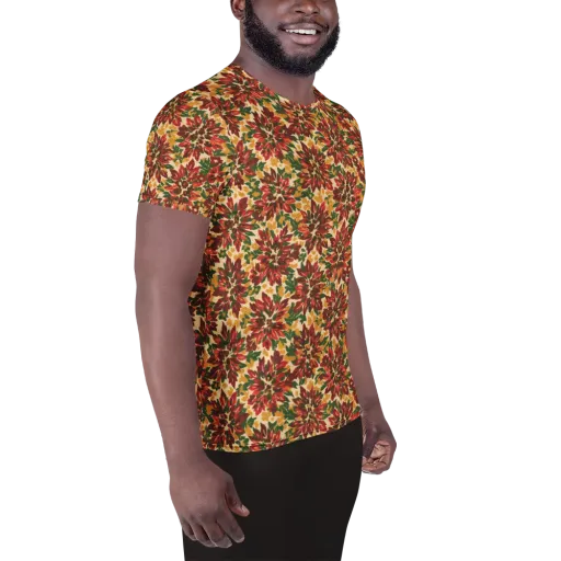 Autumn Dahlia on a Men's Athletic T-Shirt