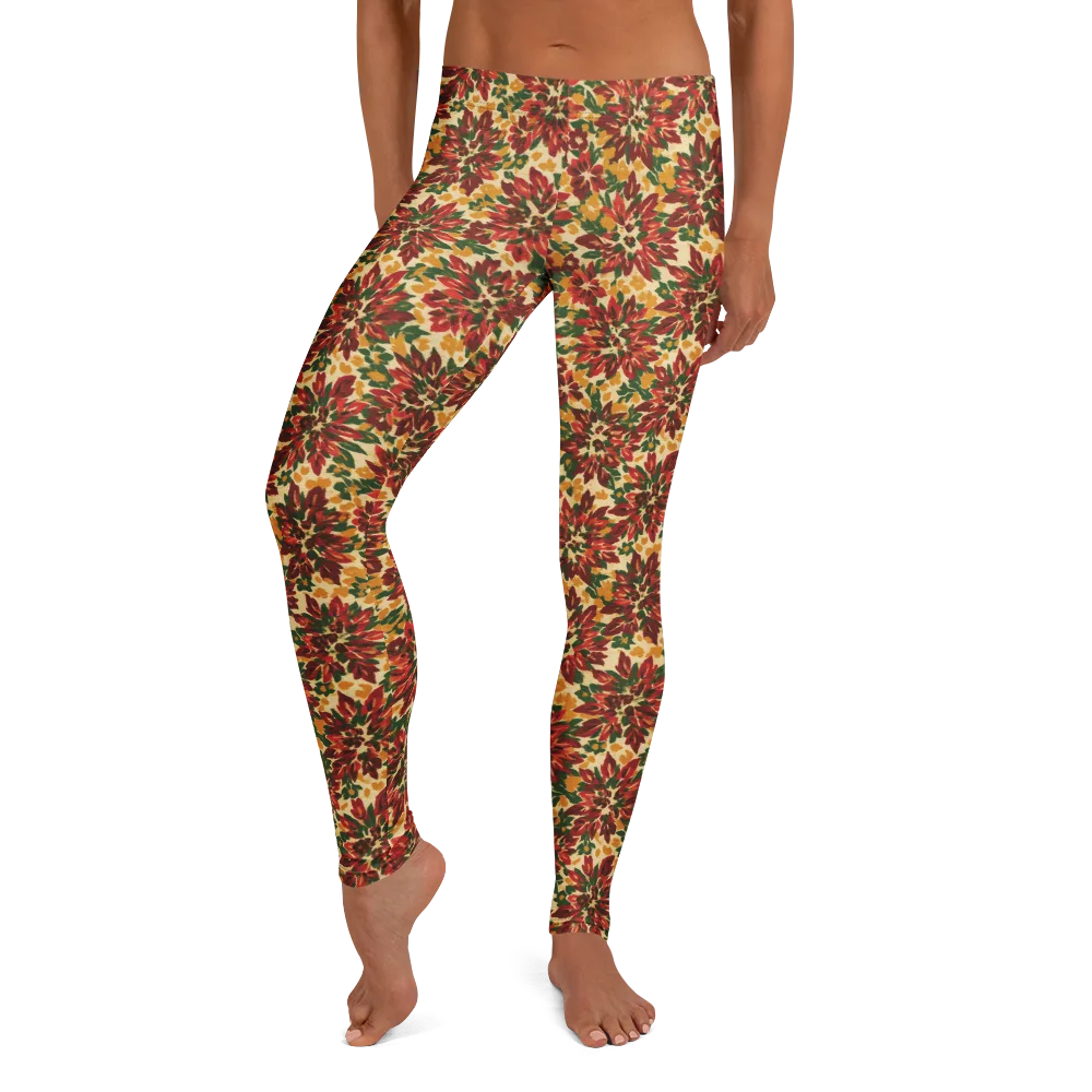 Autumn Dahlia on Leggings — Front
