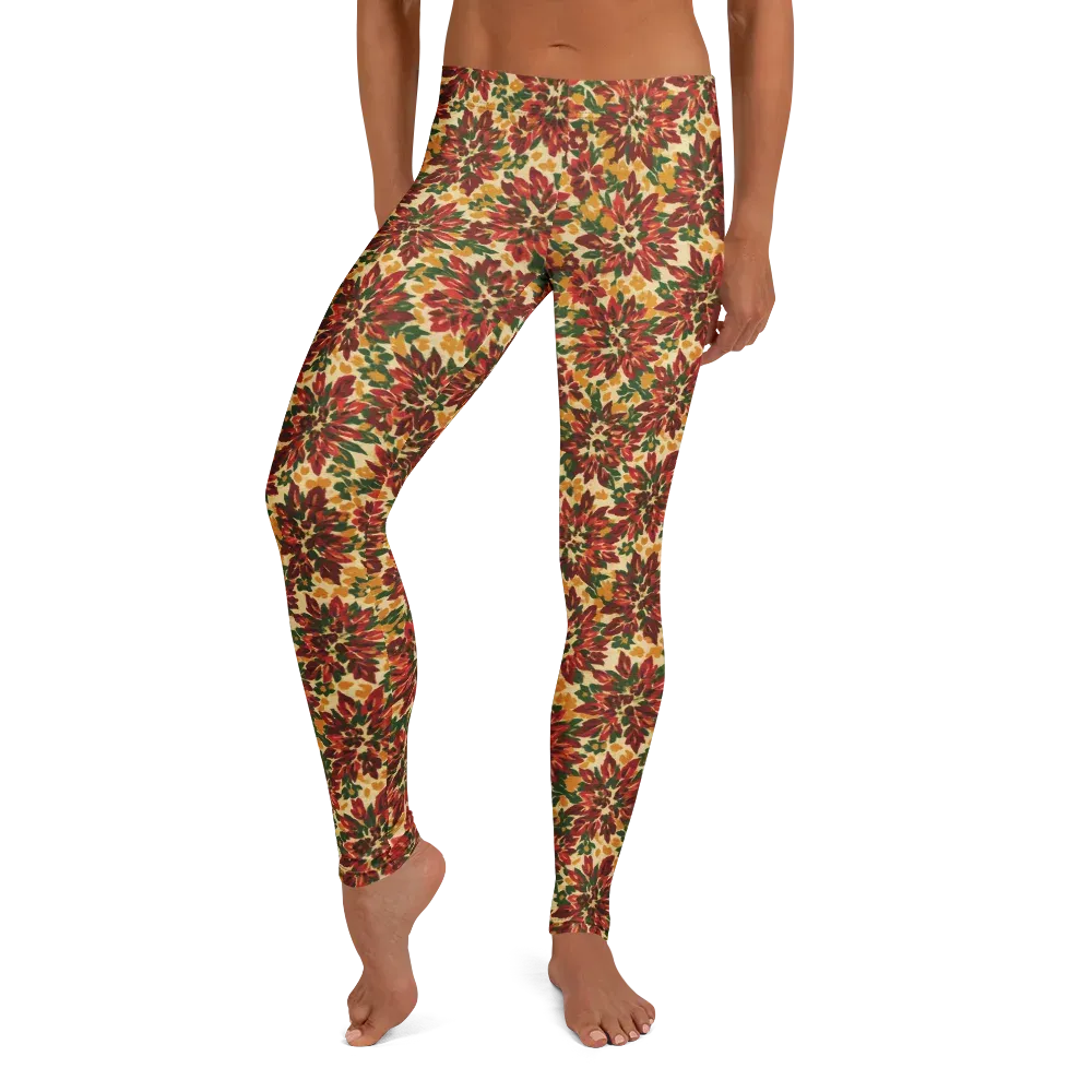 Autumn Dahlia on Leggings — Front