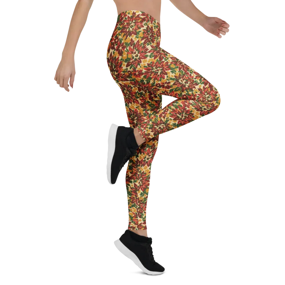 Autumn Dahlia on Leggings — Right