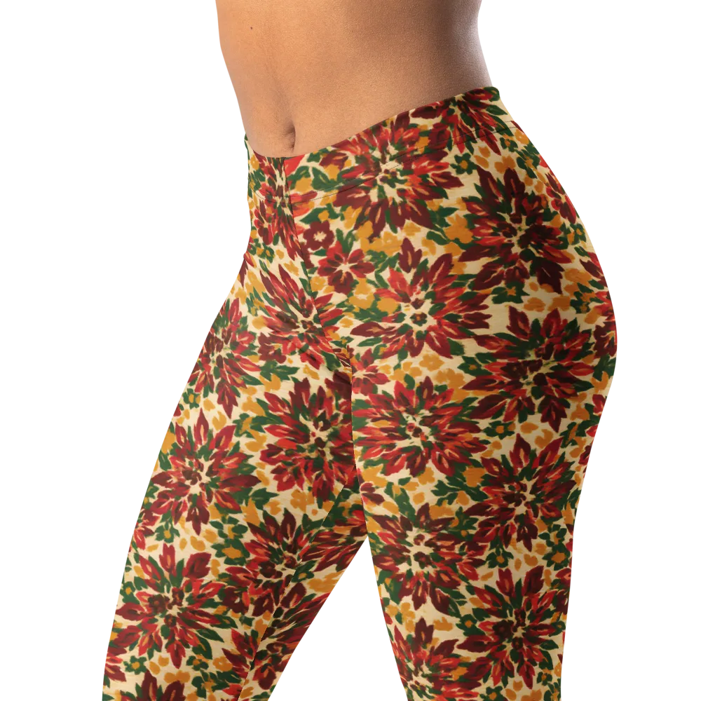 Autumn Dahlia on Leggings — Left Front