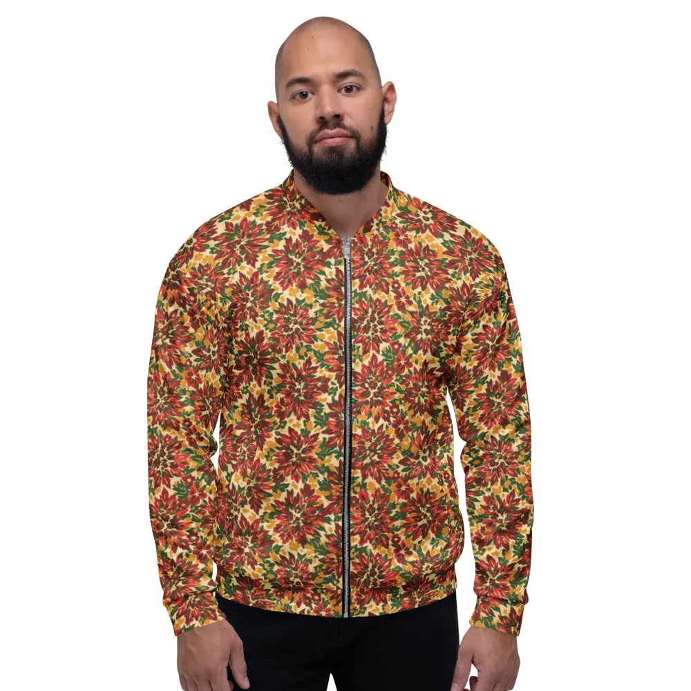 Autumn Dahlia on Bomber Jacket — Front