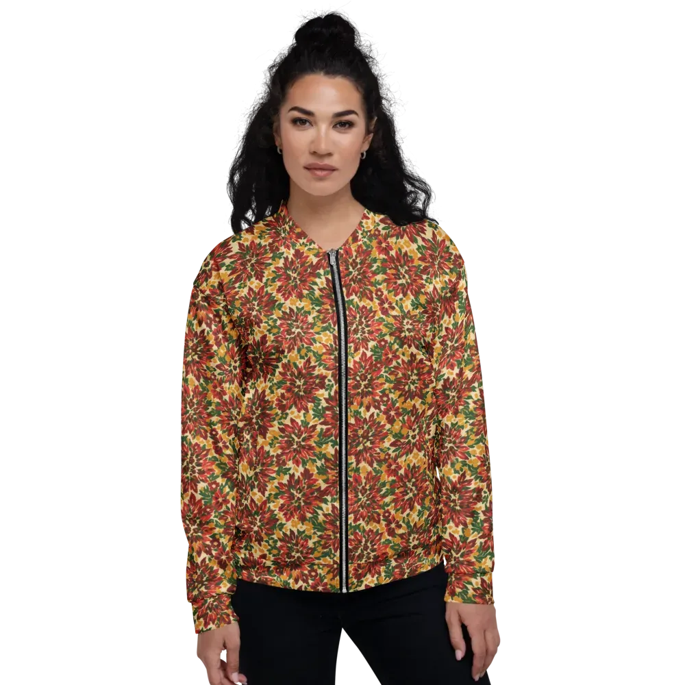 Autumn Dahlia on Bomber Jacket — Front