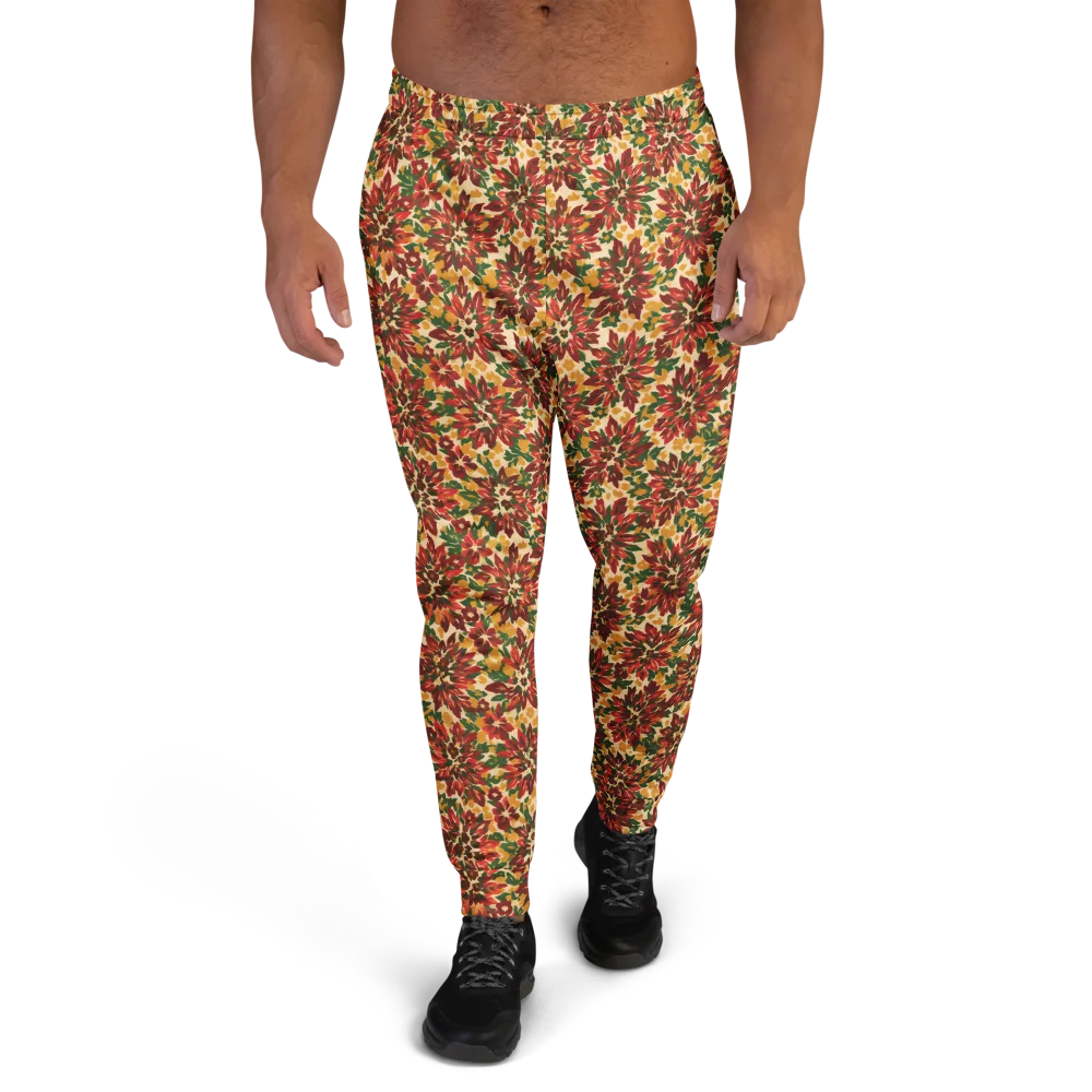 Autumn Dahlia on Men's Joggers — Front