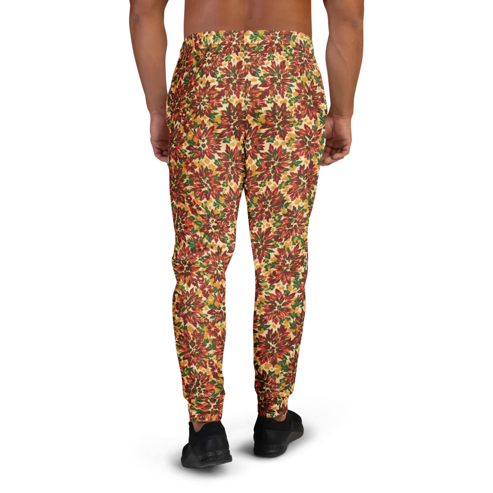 Autumn Dahlia on Men's Joggers — Back