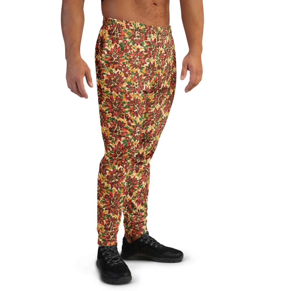 Autumn Dahlia on Men's Joggers — Right
