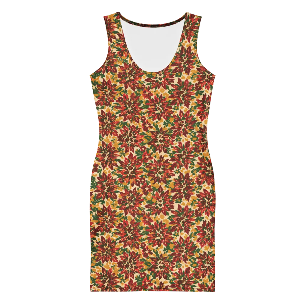 Autumn Dahlia on Bodycon Dress — Front