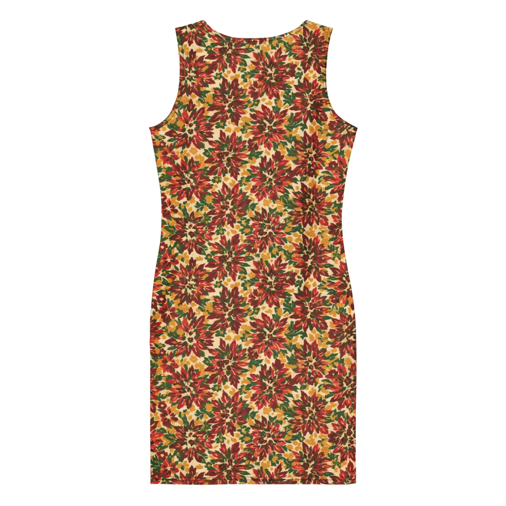 Autumn Dahlia on Bodycon Dress — Back