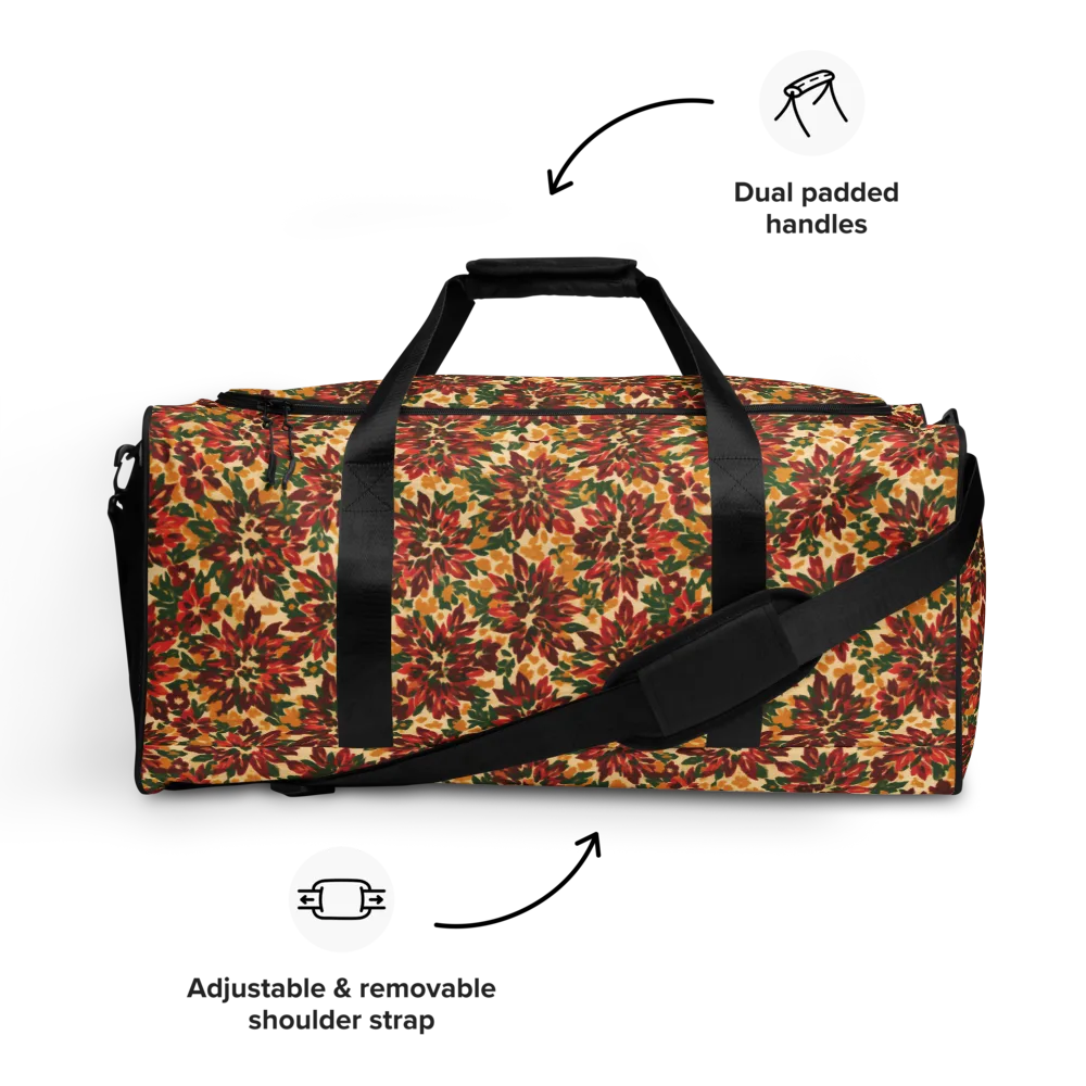Autumn Dahlia on Duffle Bag — Front