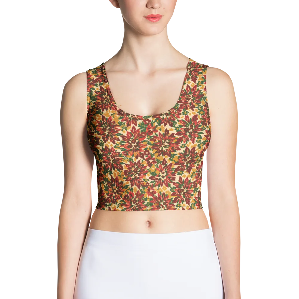 Autumn Dahlia on Crop Top — Front