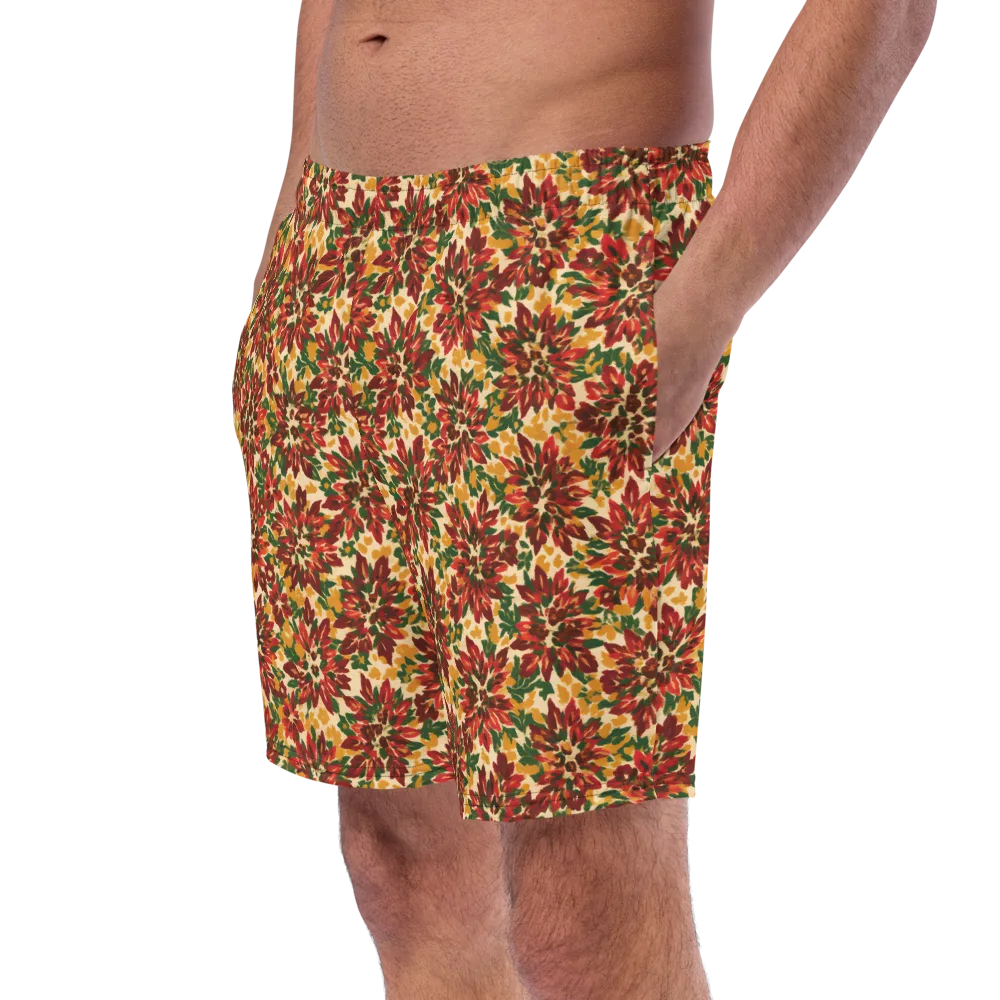 Autumn Dahlia on Swim Trunks — Left Front