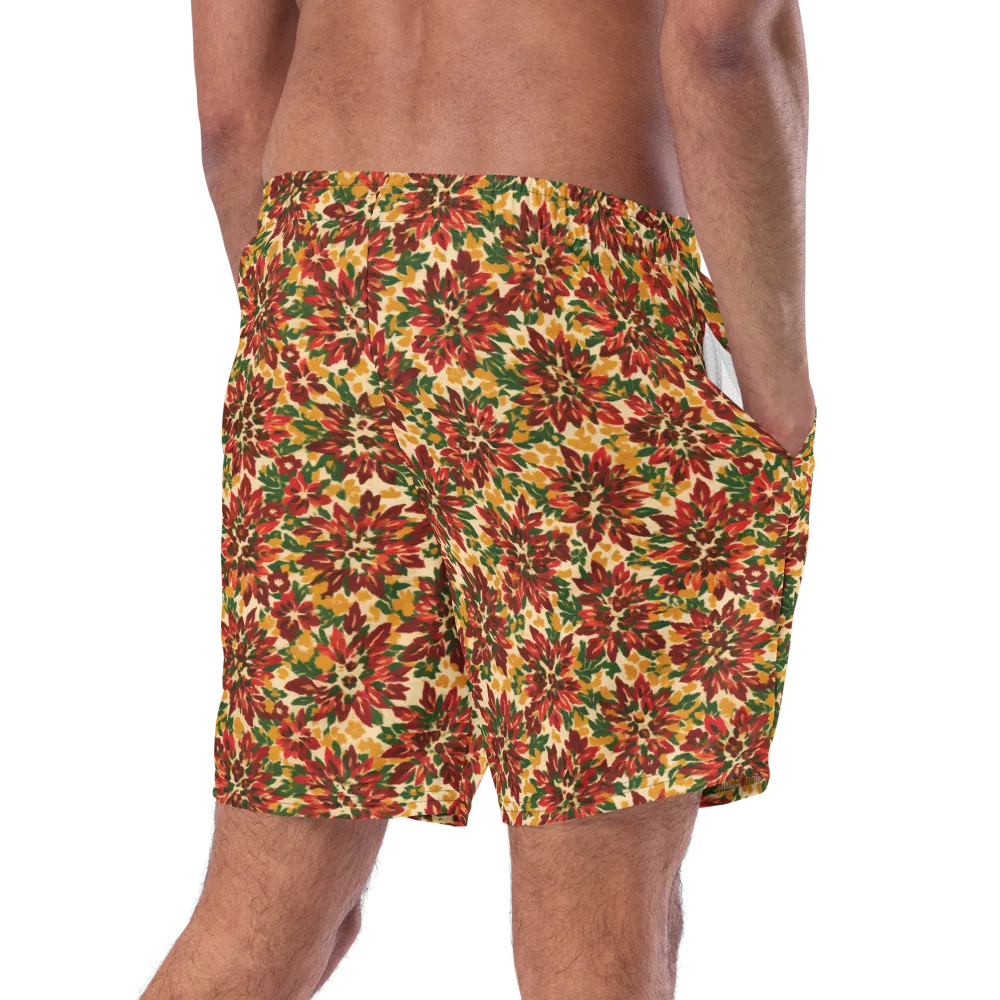 Autumn Dahlia on Swim Trunks — Right Back