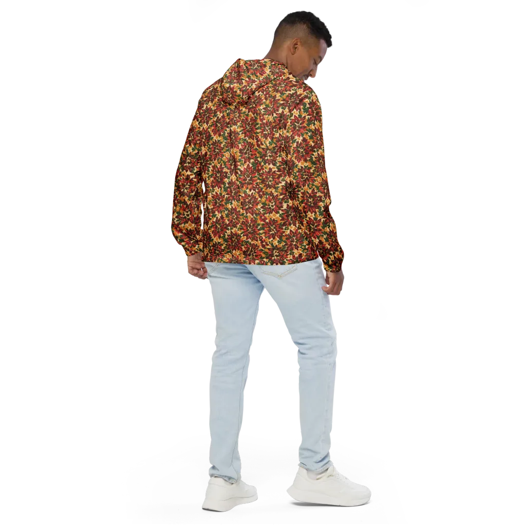 Autumn Dahlia on Men's Windbreaker — Back
